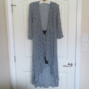 Abercrombie & Fitch Waterfall Wrap Print Cover Up Robe Dress XST NWOT (K467)